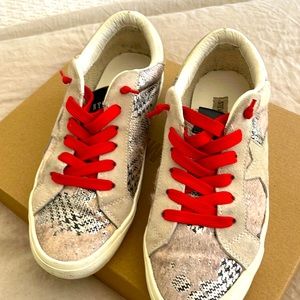 Steve Madden mixed media suede metallic sneakers
